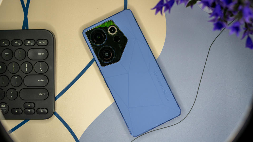 Tecno camon 20 premier back panel in blue