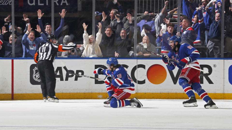 Artemi Panarin's Game 7 overtime winner capped a thrilling 3-1 series comeback for the Rangers. (Getty)