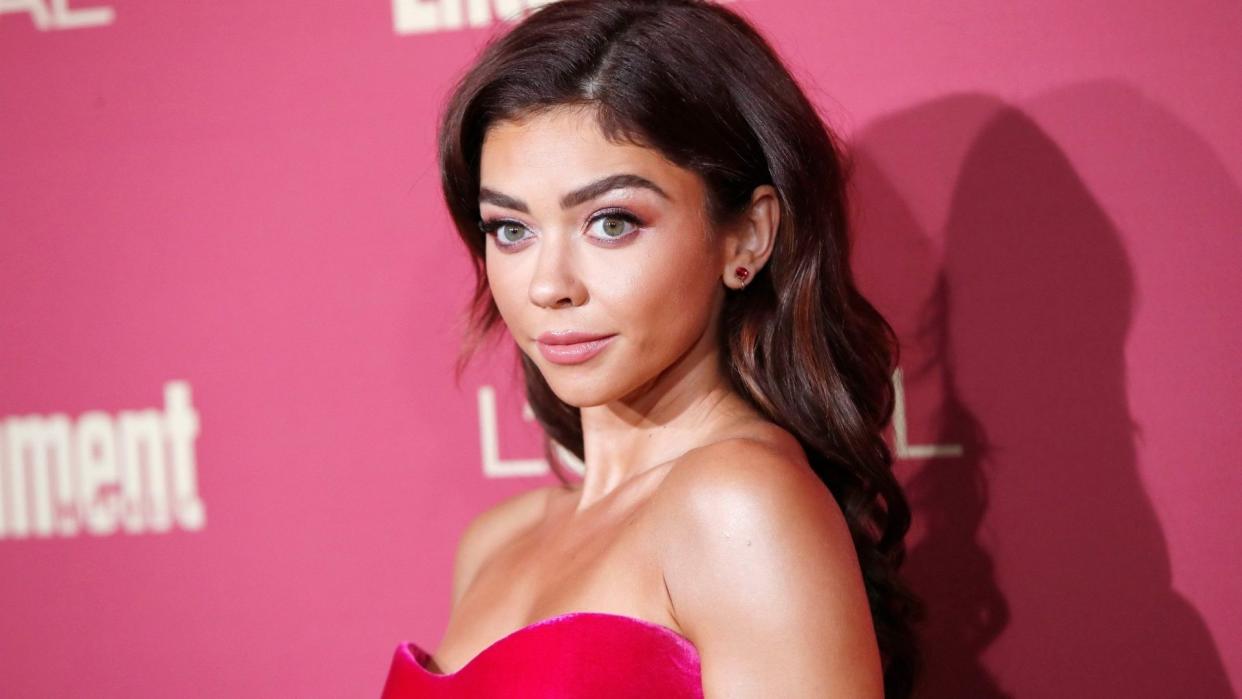 Mandatory Credit: Photo by NINA PROMMER/EPA-EFE/Shutterstock (10420065bn)Sarah Hyland arriving for the 2019 Pre-Emmy Party hosted by Entertainment Weekly and L'Oreal Paris at the Sunset Tower Hotel in West Hollywood, California, USA, late 20 September 2019.