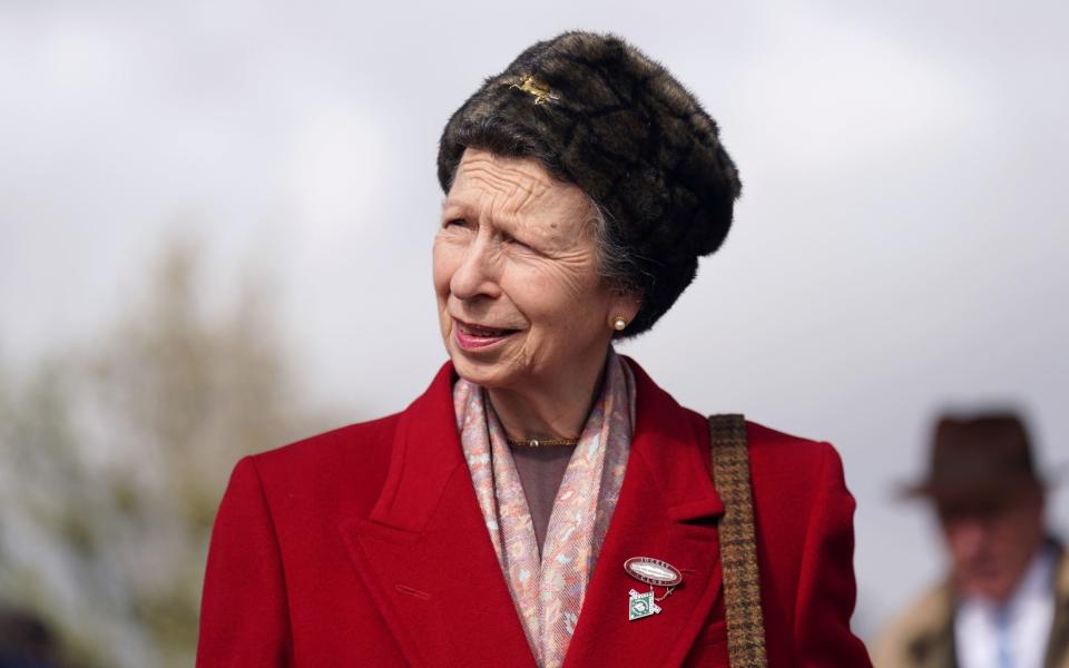 The Princess Royal on day four of the 2024 Cheltenham Festival at Cheltenham Racecourse