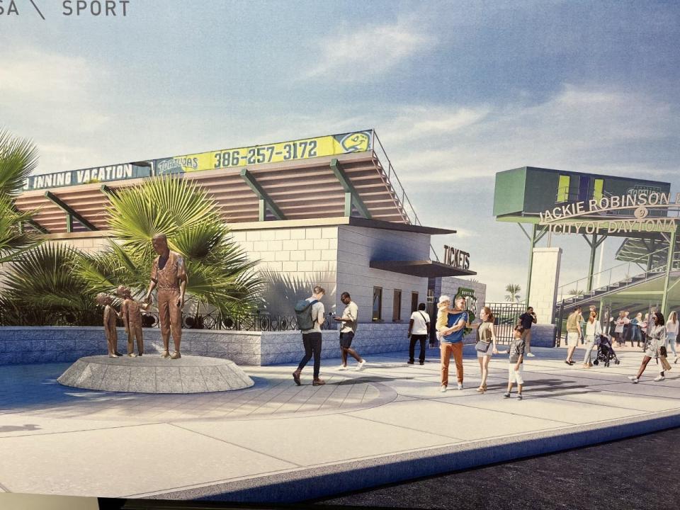 The exterior of Jackie Robinson Ballpark in Daytona Beach will look vastly different when work is complete on a new $30 million plan to overhaul the historic facility.