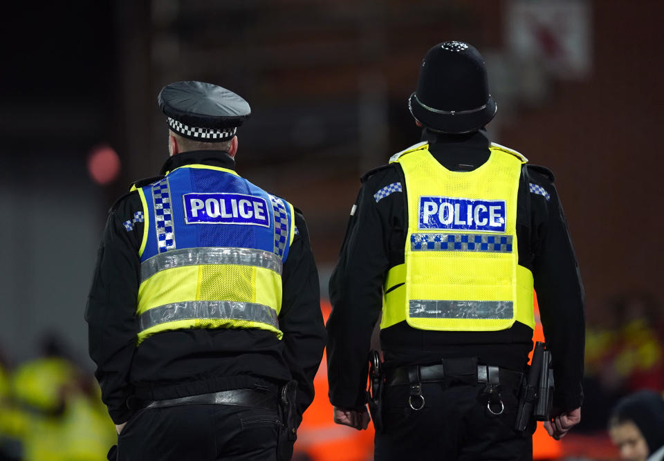 Police officers during the Sky Bet Championship match at Bramall Lane, Sheffield. Picture date: Wednesday February 9, 2022. (Photo by Mike Egerton/PA Images via Getty Images)