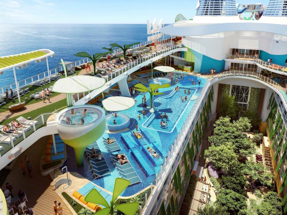 A rendering of Royal Caribbean International's Icon of the Seas cruise ship.