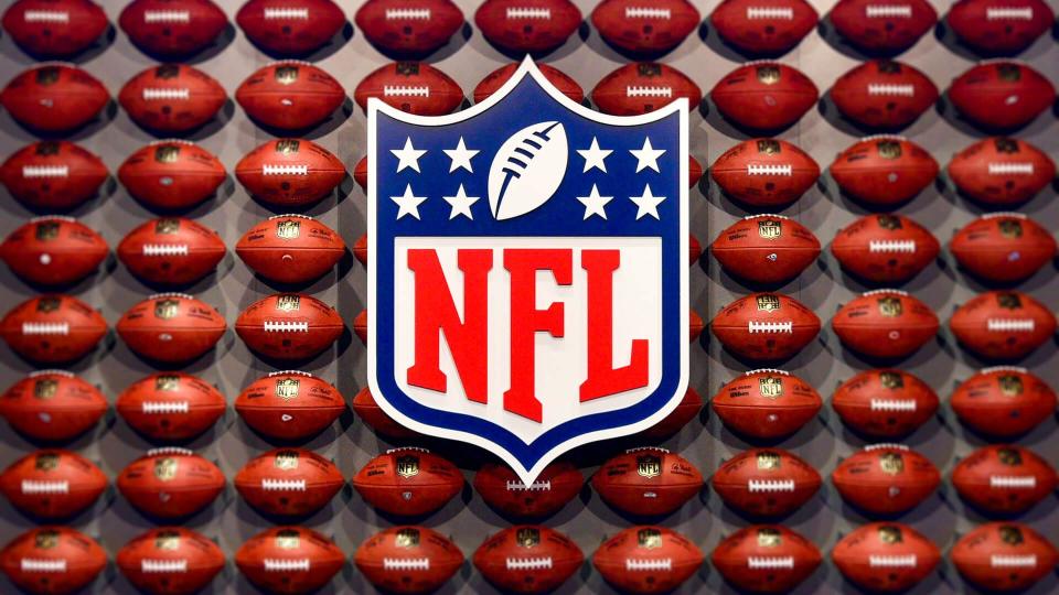NFL Logo with football background