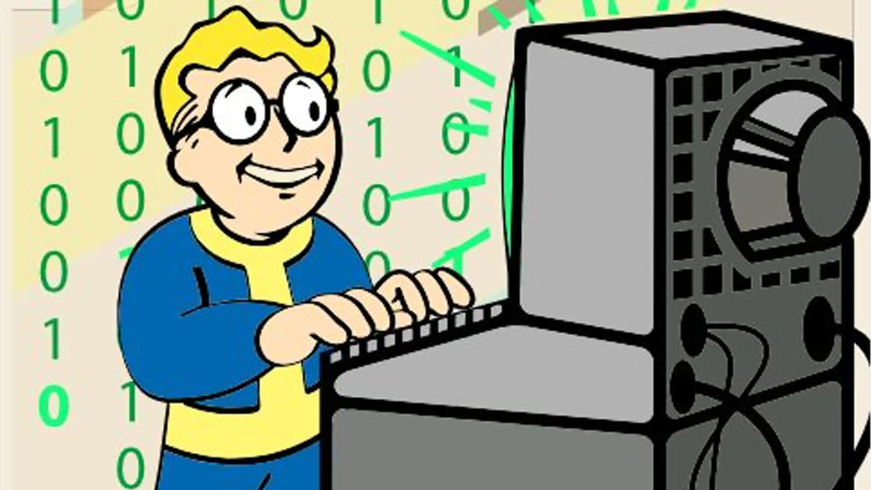  The Pip Boy from the Fallout series being the benevolent hacker he is 