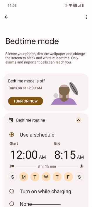 Nothing OS 2.0 Bedtime Mode in Digital Wellbeing
