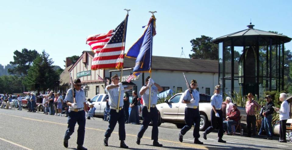 The color guard from American Legion Post No. 432 is an annual tribute to veterans during Cambria’s Pinedorado parade on Labor Day Saturdays, as it was here in 2007.