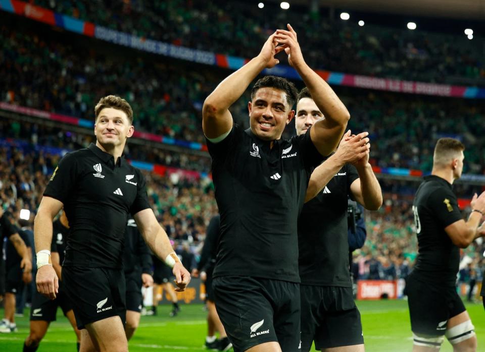 The All Blacks take on Argentina in the last four (REUTERS)