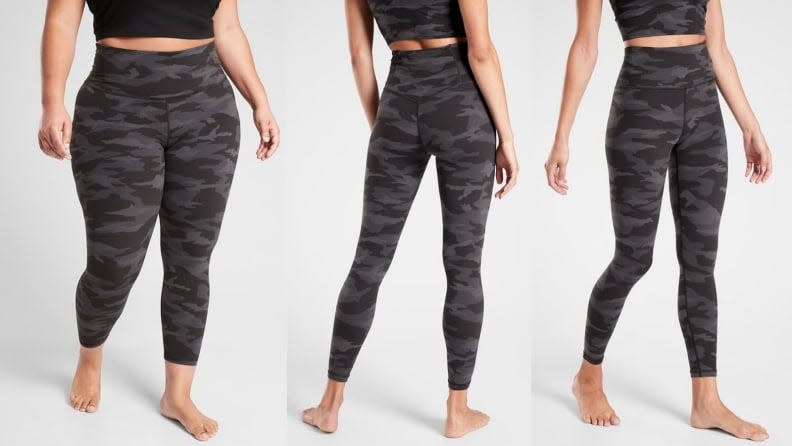 Camo tights are part of the It yoga uniform.