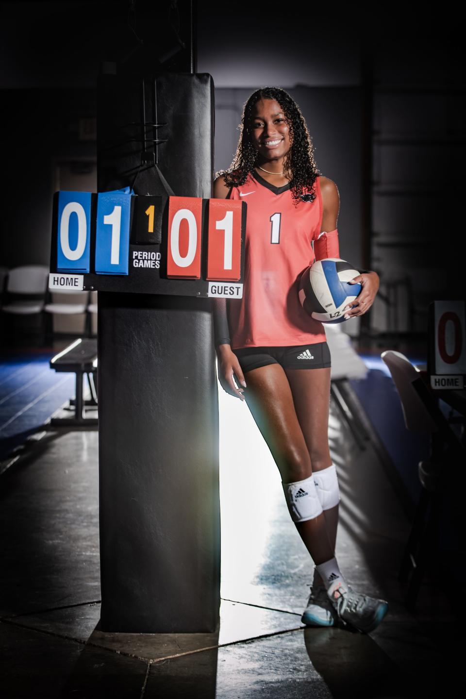 Alaleh Tolliver (1), from North Central High School, is photographed for the IndyStar 2023 High School Girls Volleyball Super Team on Tuesday, August 1, 2023, at The Academy Volleyball Club in Indianapolis.