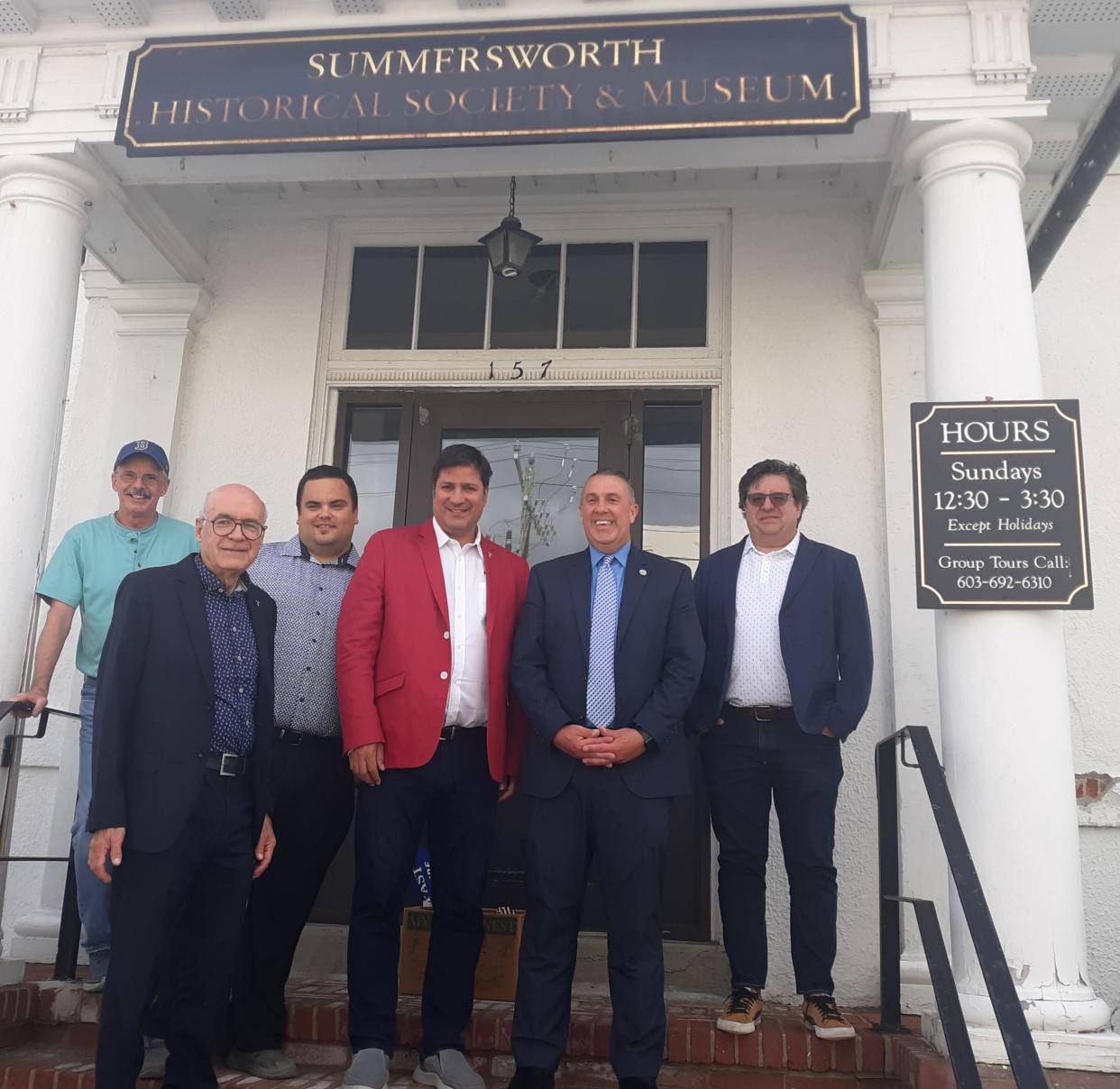 Mayor's Hilliard and Brousseau are joined by Frank Kennedy Jr Vice President of the Summersworth Museum and three members of the Thetford Mines delegation.