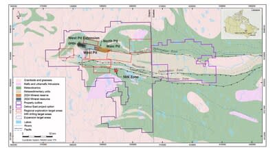 [Detour Lake Mine – Geology and Property Map Showing Exploration Target Areas] (CNW Group/Agnico Eagle Mines Limited)