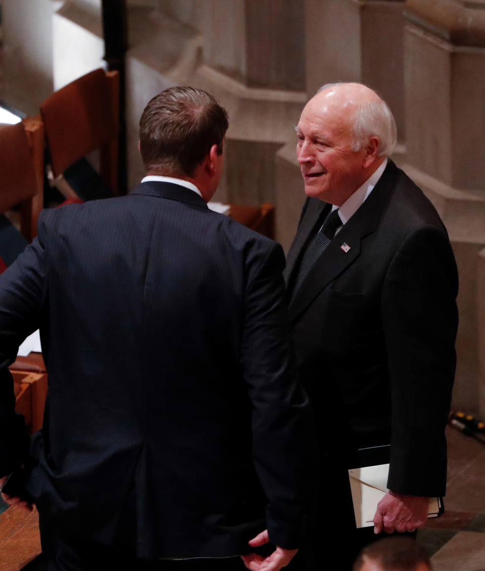 Former United States Vice President Dick Cheney arrives for the funeral services for former United States President George H. W. Bush at the National Cathedral, in Washington, DC on Dec. 5, 2018.