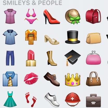 The current emoji keyboard features three heeled women's shoes