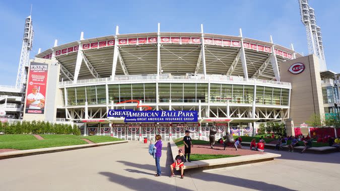 CINCINNATI, OH -20 APRIL 2016- The Great American ballpark stadium is the home of the Major League Baseball Cincinnati Reds team.