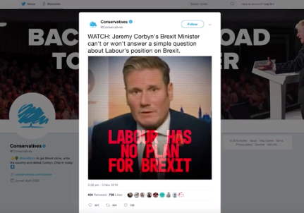 The Twitter video shared by the official Conservative Party twitter account