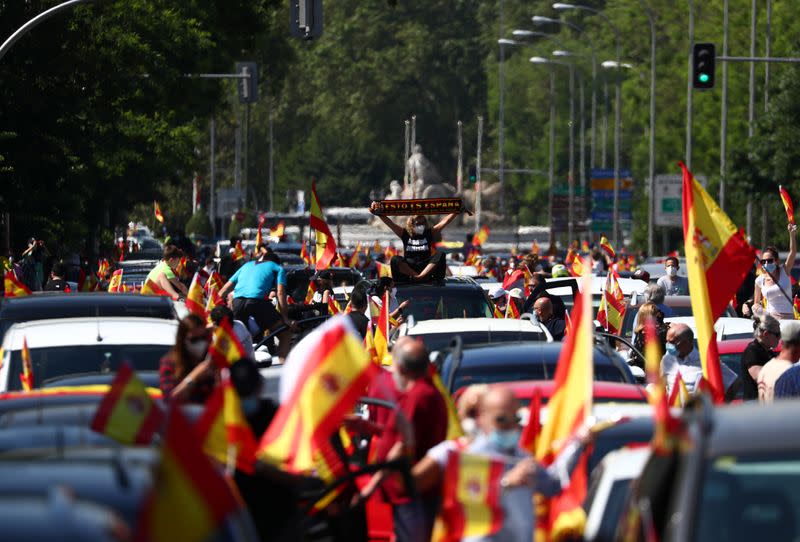 Protest against the government's handling of the coronavirus disease (COVID-19) pandemic in Madrid