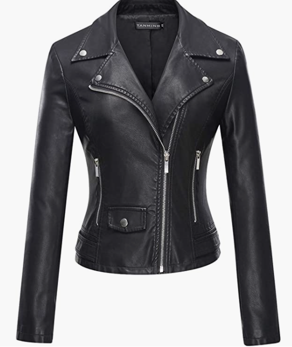 4) Women's Faux Leather Moto Jacket