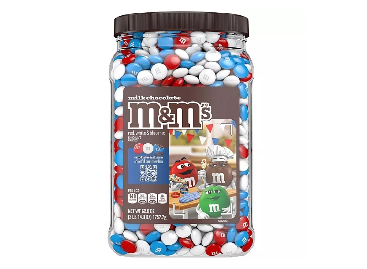 patriotic m and m in a jar