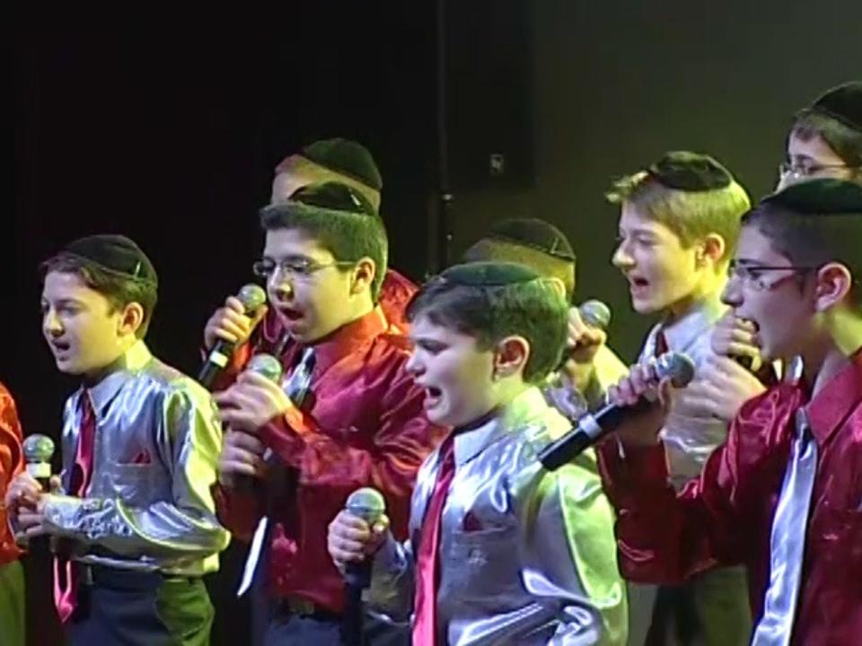 A picture of Yerachmiel Begun and a picture of the Miami Boys Choir.