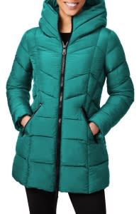 hooded puffer coat