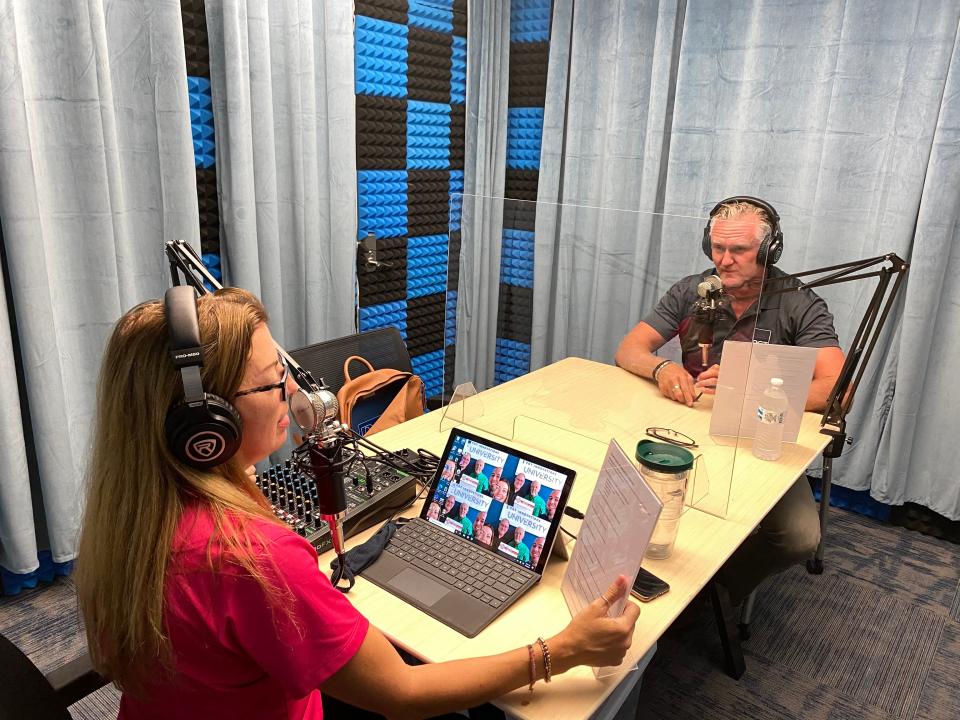 Jeff Jackson, president and CEO of PGT Innovations, is interviewed by podcast host Sherri Conner, Digital Learning and Analysis administrator at PGT.