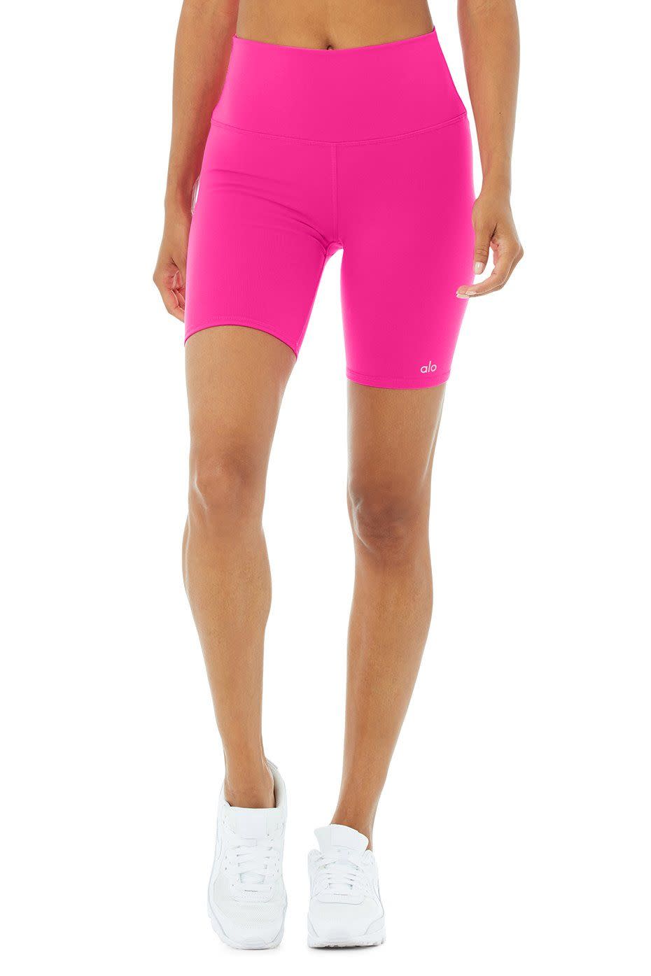 High-Waist Biker Short - Neon Pink