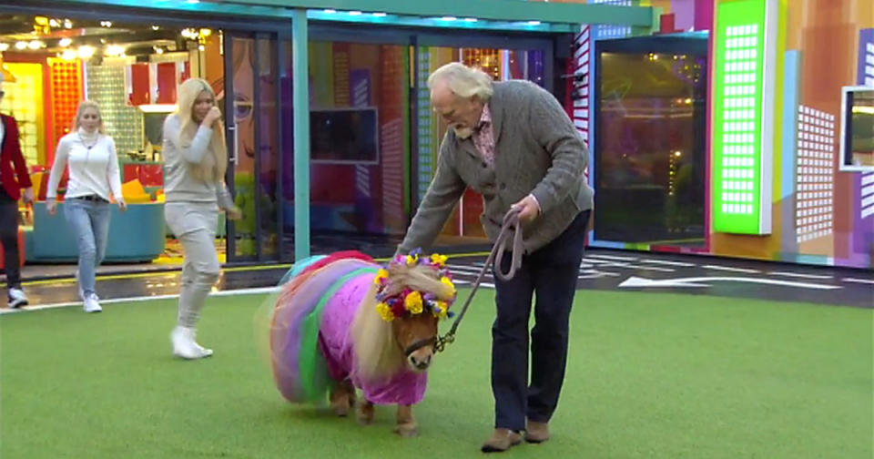 One of our Celebrity Big Brother 2017 highlights: James C takes Tony the Pony for a walk in the garden (Copyright: REX/Shutterstock)