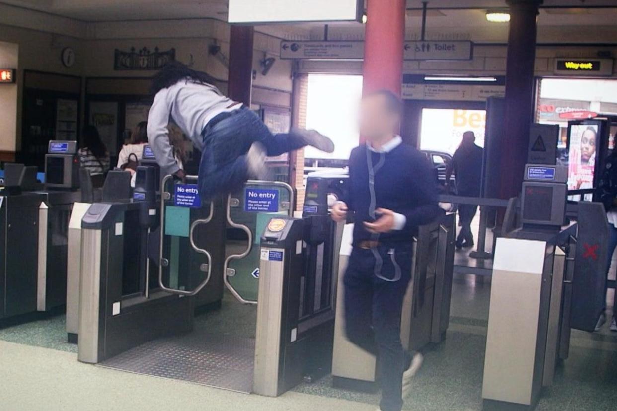 A fare dodger at Gloucester Road station