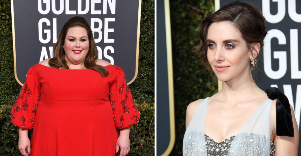 Chrissy Metz (left) denies insulting Alison Brie (right) (PA Images)