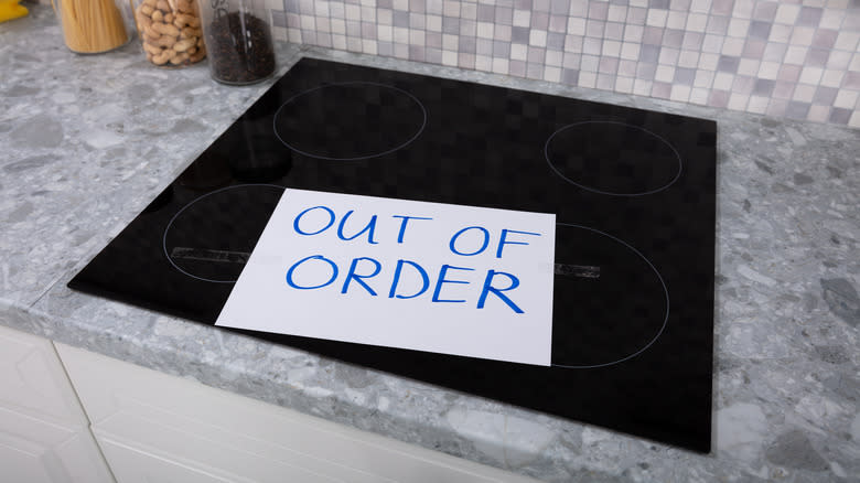 Out of order sign on stove