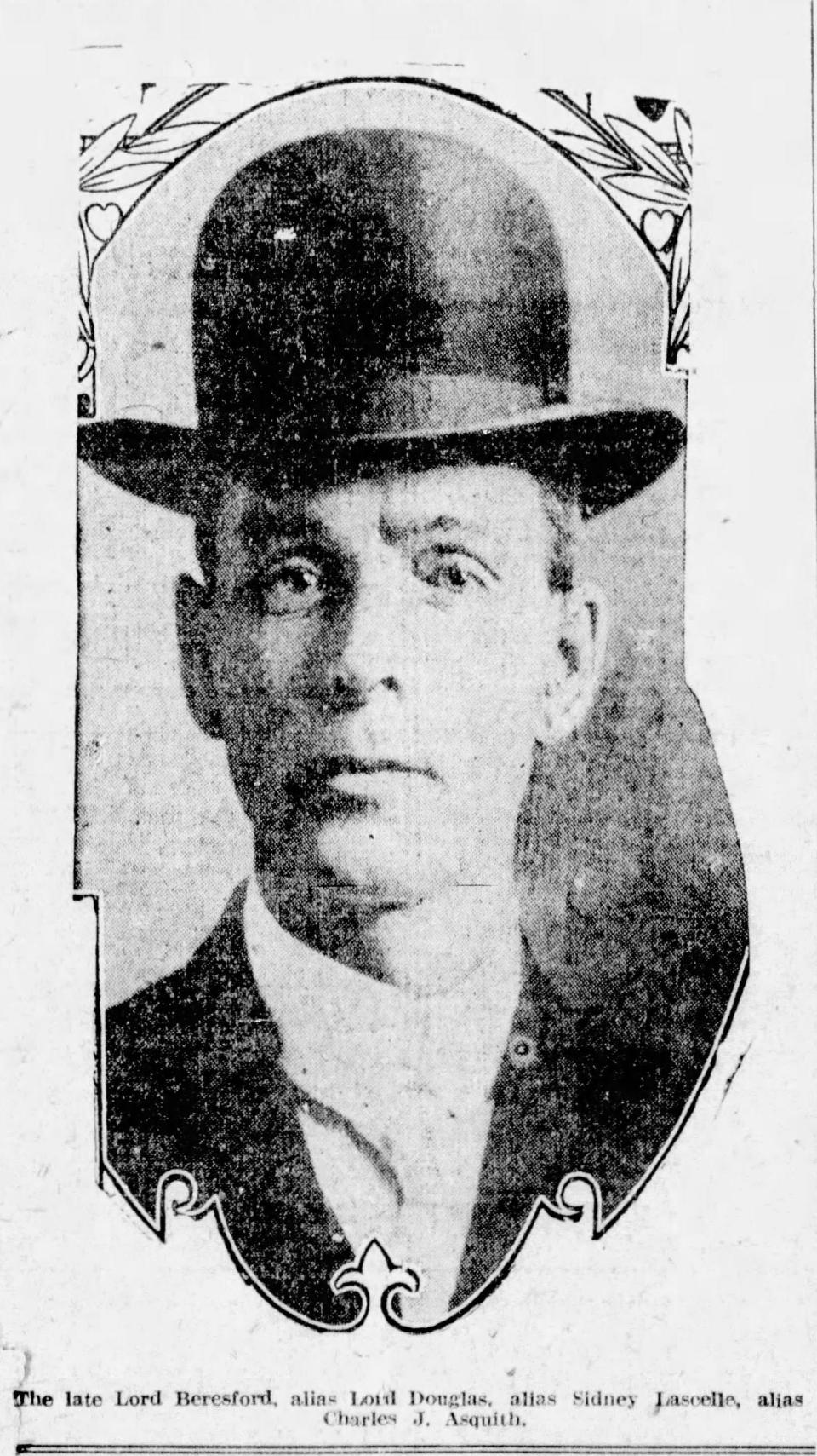 Lord Douglas, pictured in the Charlotte Daily Observer on May 20, 1910.