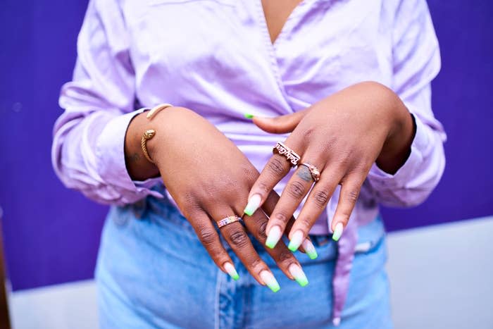 hands facing the camera to show off newly-done nails