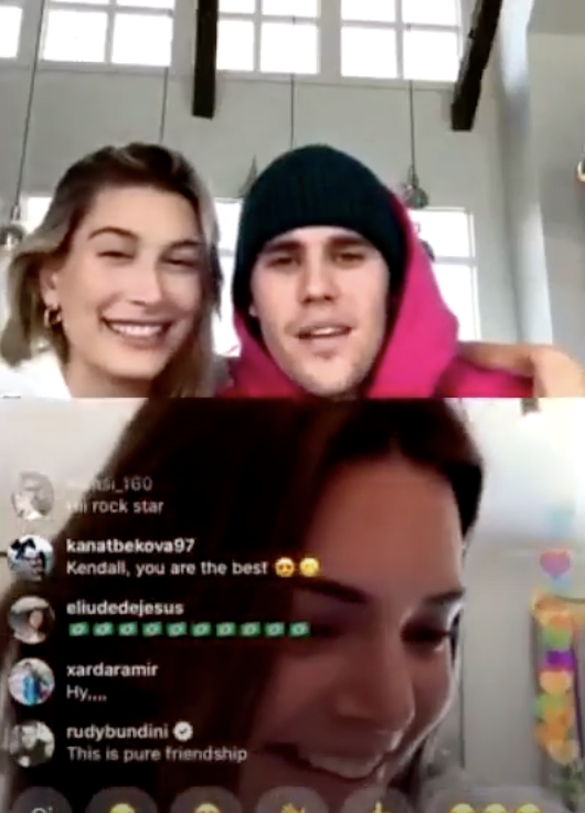 Screenshot from a celeb Instagram Live