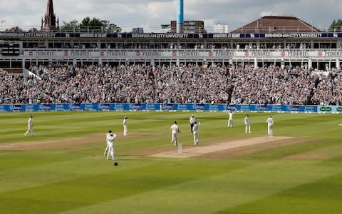 Rory Burns of England celebrates after reaching his maiden test century  - Credit: GETTY IMAGES