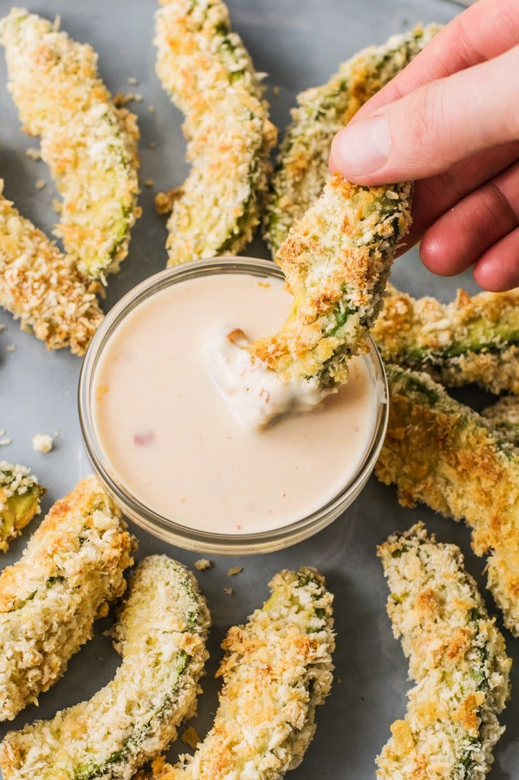 Avocado Fries with Spicy Honey Lime Sauce