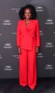 <p>For the photocall of the Kering “Women in Motion” awards, Viola Davis wowed in a vibrant all-red custom pantsuit from Alexander McQueen.</p>