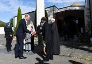 Britain's Prince William greets members of the Muslim community as he arrives at Masjid Al Noor in Christchurch, New Zealand, April 26, 2019. REUTERS/Tracey Nearmy/Pool