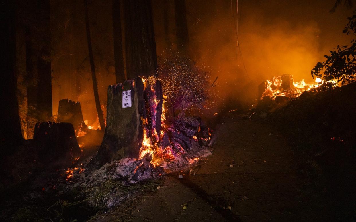 A property burns in Santa Cruz County, California - Bloomberg