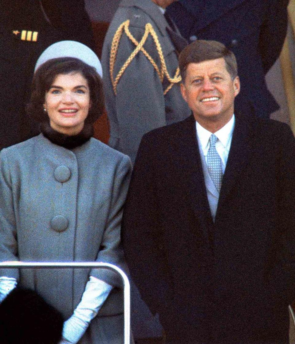 Leonard McCombe/Life Magazine/The LIFE Picture Collection/Getty First Lady Jackie Kennedy with President John F. Kennedy at his inauguration in 1961.