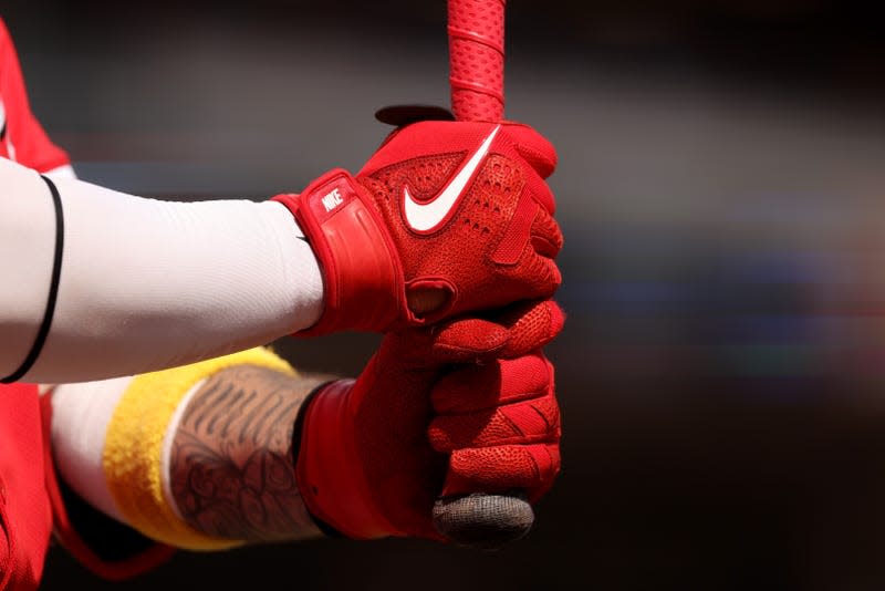 The Nike batting gloves worn by Jonathan India #6 of the Cincinnati Reds. - Image: Kirk Irwin (Getty Images)