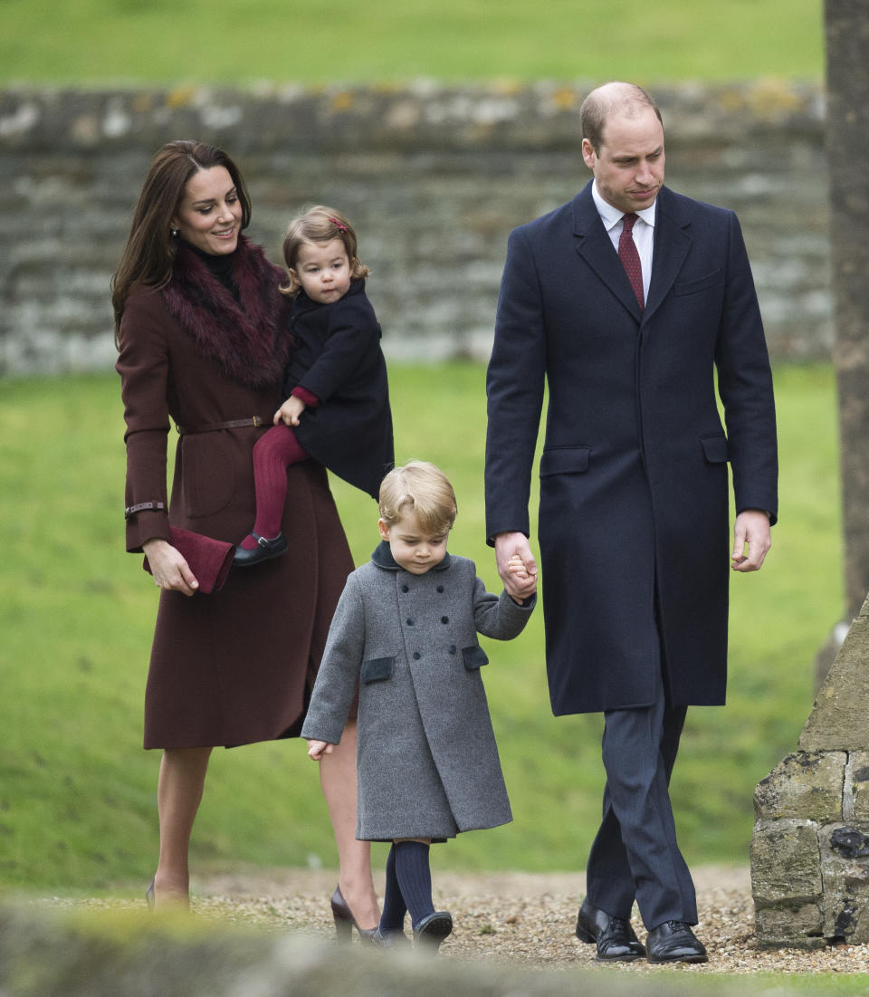 Kate, William, George and Charlotte at Christmas