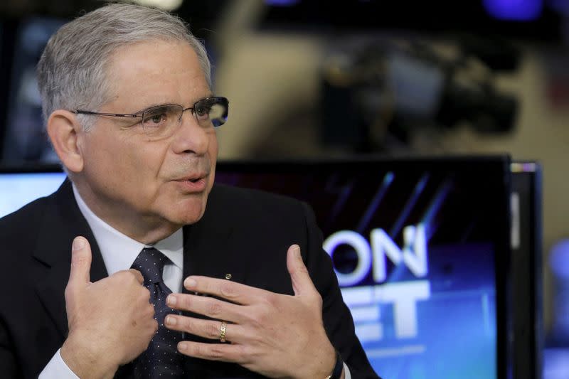 FILE PHOTO: Stephen Chazen, CEO of Occidental Petroleum Coporation, speaks during an interview with CNBC on the floor of the New York Stock Exchange