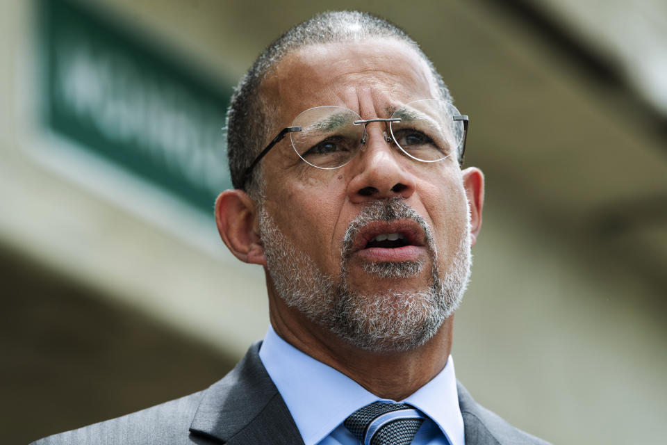 Rep. Anthony Brown, D-Md., speaks in Baltimore in 2021. (Tom Williams / CQ Roll Call via AP file)