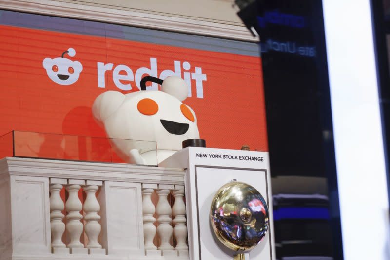 Reddit launched its initial public offering Thursday after pricing its stock at $34 a share Wednesday. Photo by John Angelillo/UPI