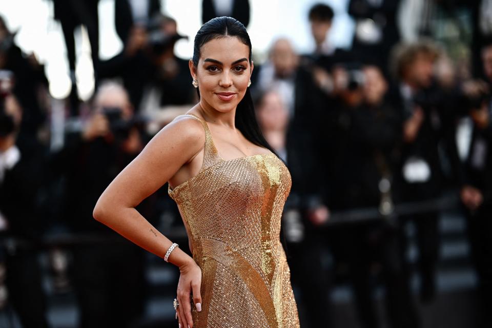 Spanish influencer Georgina Rodriguez arrives for the screening of the film 