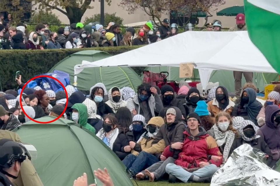 Hirsi was seen among the dozens of protesters at Columbia who were arrested after refusing to leave a tent camp. Robert Miller for NY Post