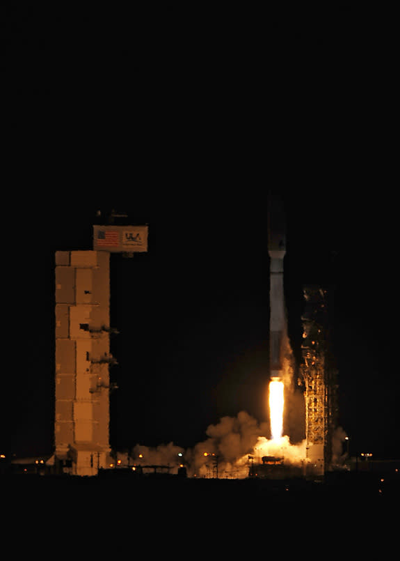 A United Launch Alliance Atlas 5 rocket carrying the classified NROL-39 satellite for the National Reconnaissance Office launches on Dec. 5, 2013. The rocket launched at 11:14:30 PST from Space Launch Complex-3 by Team Vandenberg at Vandenberg