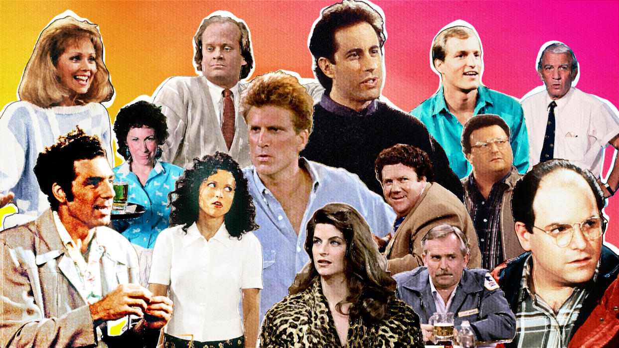 Seinfeld and Cheers (Photo: Illustration by Kyle McCauley for Yahoo / Photo: Getty Images)