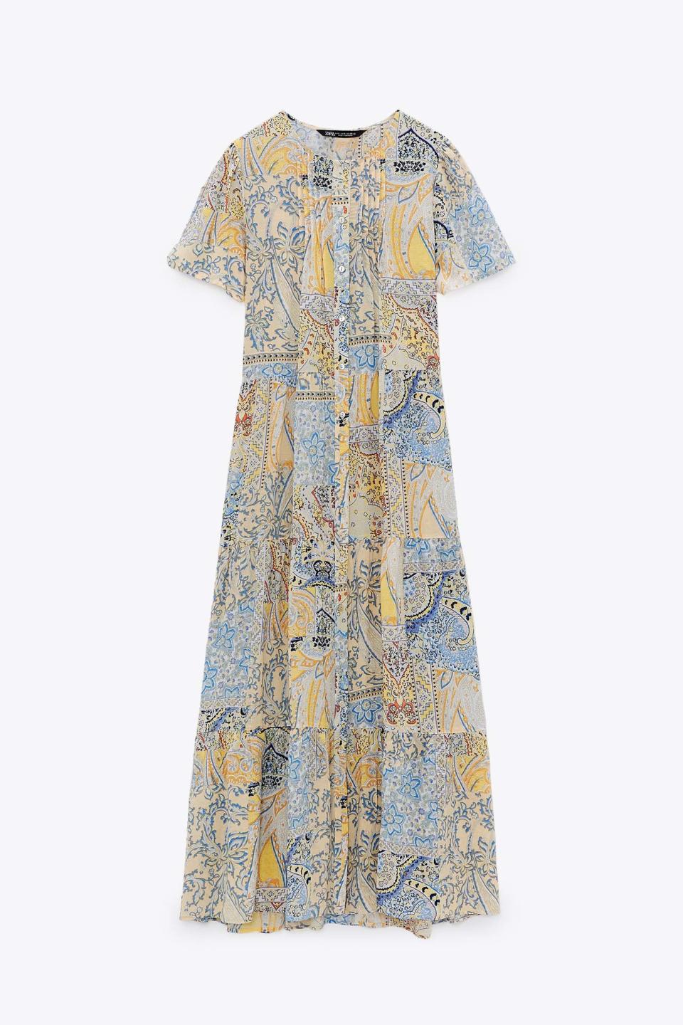 Robe imprimé fresque soldée Zara